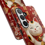 Maneki Neko Lucky Cat Art Tough Phone Case