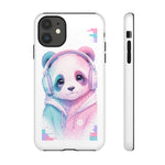 Pastel Panda Phone Case, Glitch Color Block Cover