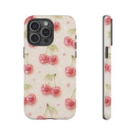 Pink Cherry Pattern Phone Case | Cute Retro Fruit Design