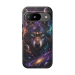 Cosmic Wolf Phone Case, Galaxy Nebula Portrait Tough Cover, Gift