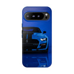 Blue Mustang Art Phone Case, GT500 American Muscle Car Tough Cover for Men