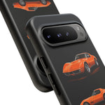 C3 Corvette Art Phone Case Orange, Three-View Vector Cover, Gift