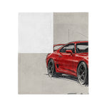 Red 1994 Supra Sketches Velveteen Blanket | Car Illustration Throw