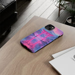Neon Torii Gate Mountain Vaporwave Art Tough Phone Case