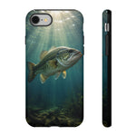Largemouth Bass Phone Case, Sunlit Underwater Tough Cover, Gift