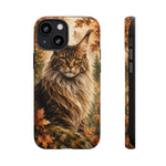 Maine Coon Forest King Watercolor Art Tough Cat Phone Case