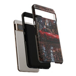 Red FD RX-7 Blossom Alley Tough Phone Case - Rain-Slicked Night