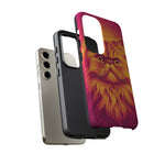 Persian Cat Halftone Dot Portrait Tough Phone Case - Magenta Gold