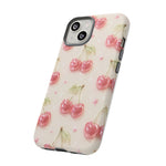 Pink Cherry Pattern Phone Case | Cute Retro Fruit Design