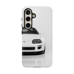 White MK4 Supra Phone Case, Retro 90s JDM Tough Cover for Car Enthusiasts