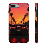 Black Camaro ZL1 Sunset Tough Phone Case - Palm Silhouette