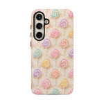 Pastel Swirl Lollipops Tough Case | Candy Pattern Phone Cover