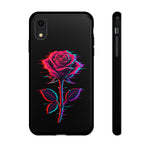 Glitch Rose Neon Phone Case Vaporwave Tough Cover