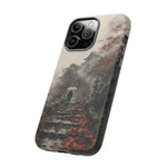 Autumn Temple Steps phone case | Japanese watercolor landscape cover