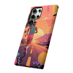 Retro Runner Sunset phone case | 80s Vaporwave jogging design