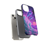 Neon Dolphin Ocean Vaporwave Art Tough Phone Case