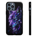 Holographic Wolf Phone Case, Fractured Prism Iridescent Cover