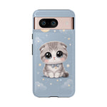 Scottish Fold Kawaii Owl Chibi Art Tough Phone Case