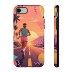 Retro Runner Sunset phone case | 80s Vaporwave jogging design