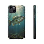 Largemouth Bass Phone Case, Sunlit Underwater Tough Cover, Gift