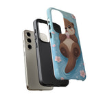 Kawaii Otter Animal Phone Case, Floating Shell Vector Cute Cover