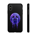 Glitch Sad Face Phone Case, Anime Melt Static Tough Cover