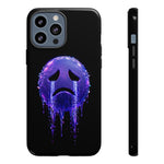 Glitch Sad Face Phone Case, Anime Melt Static Tough Cover