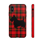 Scottish Terrier Silhouette Plaid Art Tough Phone Case