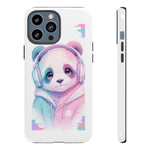 Pastel Panda Phone Case, Glitch Color Block Cover