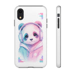 Pastel Panda Phone Case, Glitch Color Block Cover