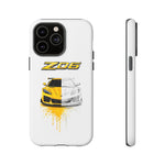 Z06 Corvette Phone Case, Yellow Sketch Reveal Chrome Cover