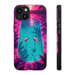 Neon Flamingo Pool Vaporwave Art Tough Phone Case