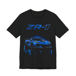 Blue ZR1 C8 T-Shirt Red Mid-Engine American Supercar Tee