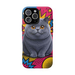 British Shorthair Round Pop Art Tough Phone Case