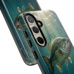 Largemouth Bass Phone Case, Sunlit Underwater Tough Cover, Gift