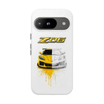 Z06 Corvette Phone Case, Yellow Sketch Reveal Chrome Cover