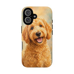 Goldendoodle Fluffy Curls Portrait Art Tough Phone Case