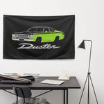 1970 1971 Duster 340 Wall Flag Banner 34x56 Lime Green Black Muscle Car