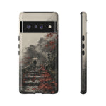 Autumn Temple Steps phone case | Japanese watercolor landscape cover