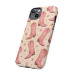 Pink Cowboy Boots phone case | Western pattern | Pastel stars