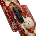 Maneki Neko Lucky Cat Art Tough Phone Case
