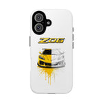 Z06 Corvette Phone Case, Yellow Sketch Reveal Chrome Cover