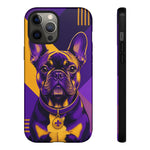French Bulldog Pop-Art Portrait Tough Phone Case - Purple Gold