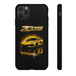Z06 Corvette Phone Case, Yellow Neon Chrome Studio Cover