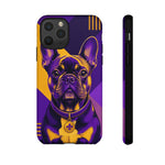 French Bulldog Pop-Art Portrait Tough Phone Case - Purple Gold