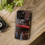 Red FD RX-7 Blossom Alley Tough Phone Case - Rain-Slicked Night