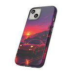 FD RX-7 Retro Sunset Sports Car Tough Case | Neon Vaporwave Beach Drive