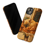 Sleeping French Bulldog with Croissants phone case | cute bakery scene