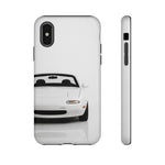 White NA Miata Phone Case, Retro MX5 Roadster Cover, Gift for Car Guys