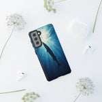 Barracuda Silhouette Phone Case, Sunlit Marine Art Tough Cover